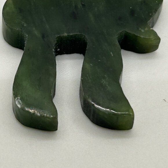 Green Slag Glass Judaica Chai Symbol Pendant With Silve-tone Loop - Picture 13 of 13